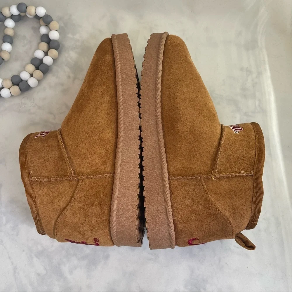 Foco Brown Boots with White Fur Lining women size 6